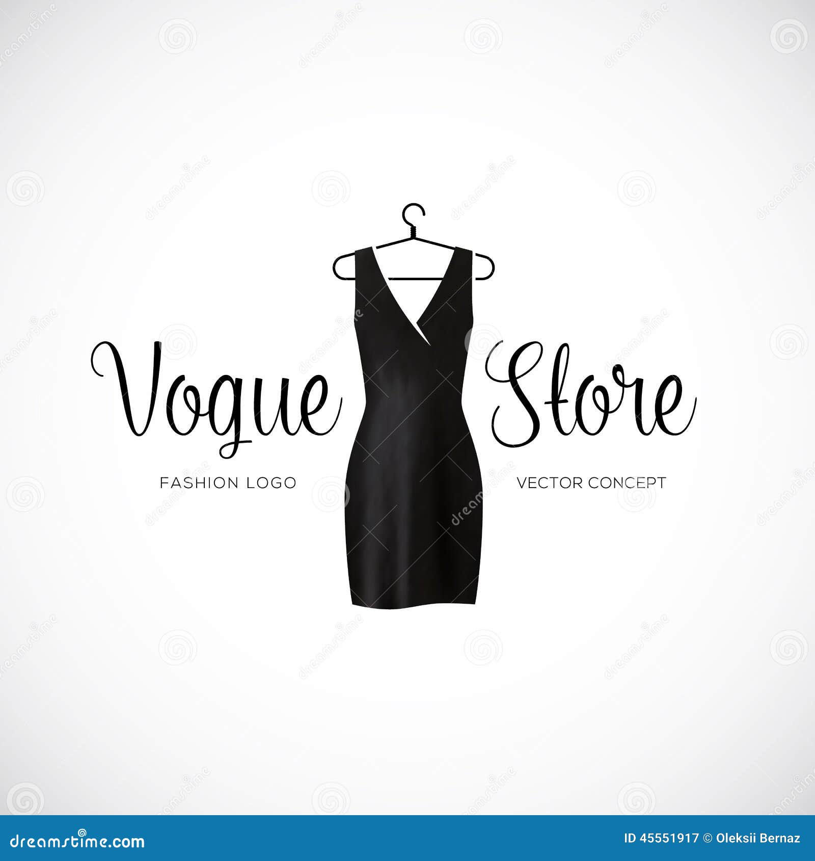 fashion vogue store logo template with black dress