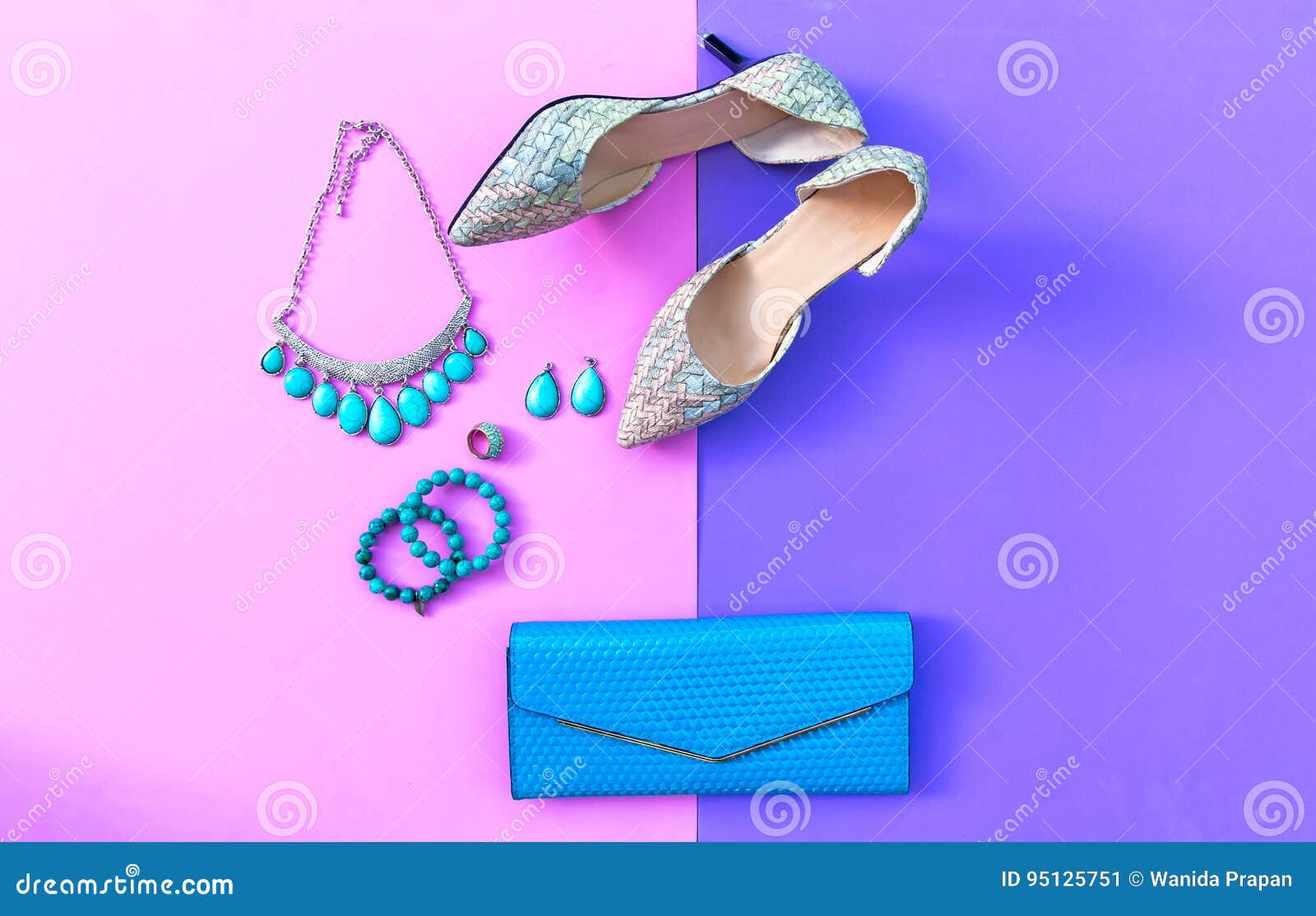 Fashion Woman Accessories Set. Trendy Fashion Shoes Heels, Stylish ...