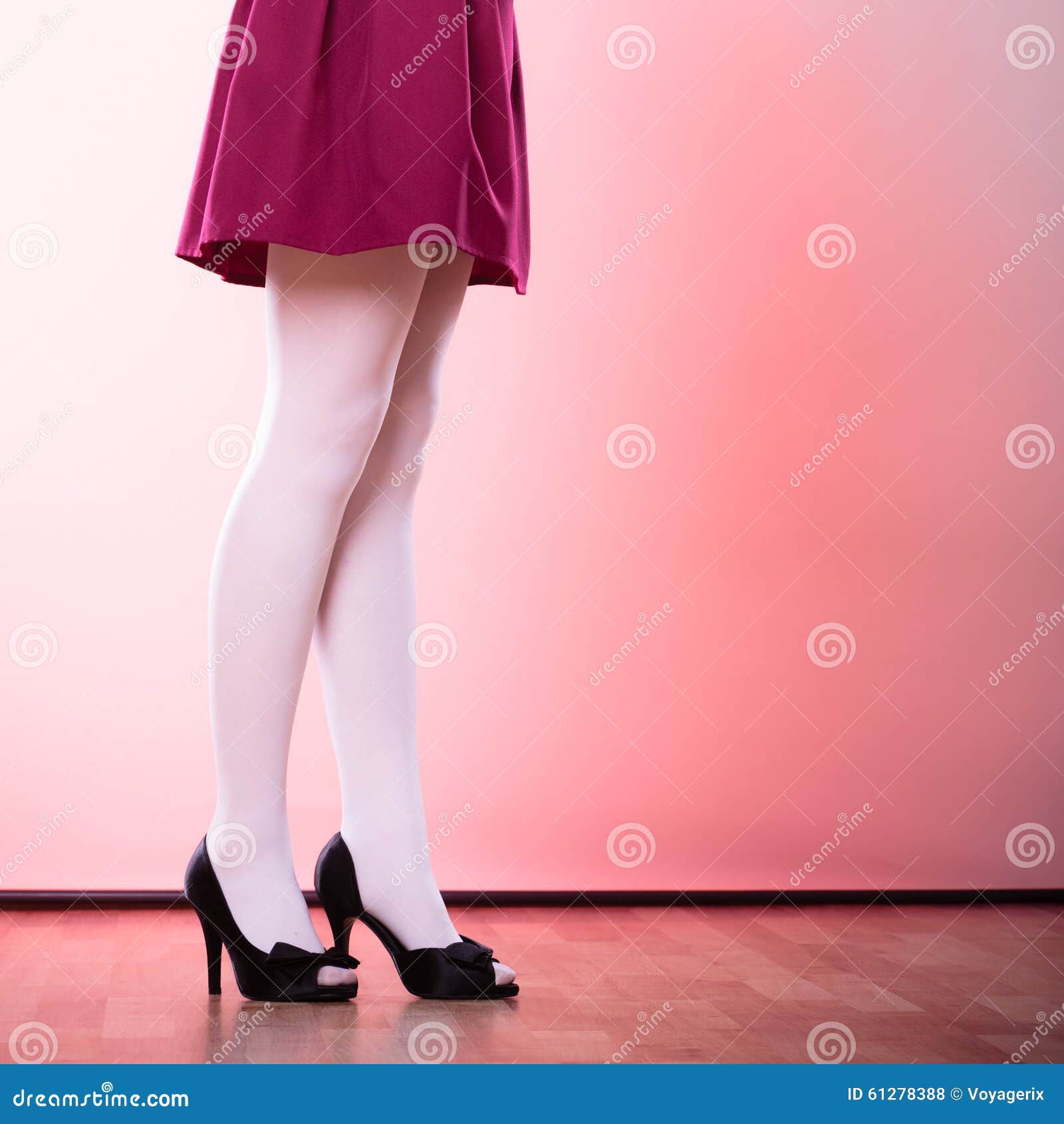 Fashion Woman Legs in White Pantyhose Stock Photo - Image of