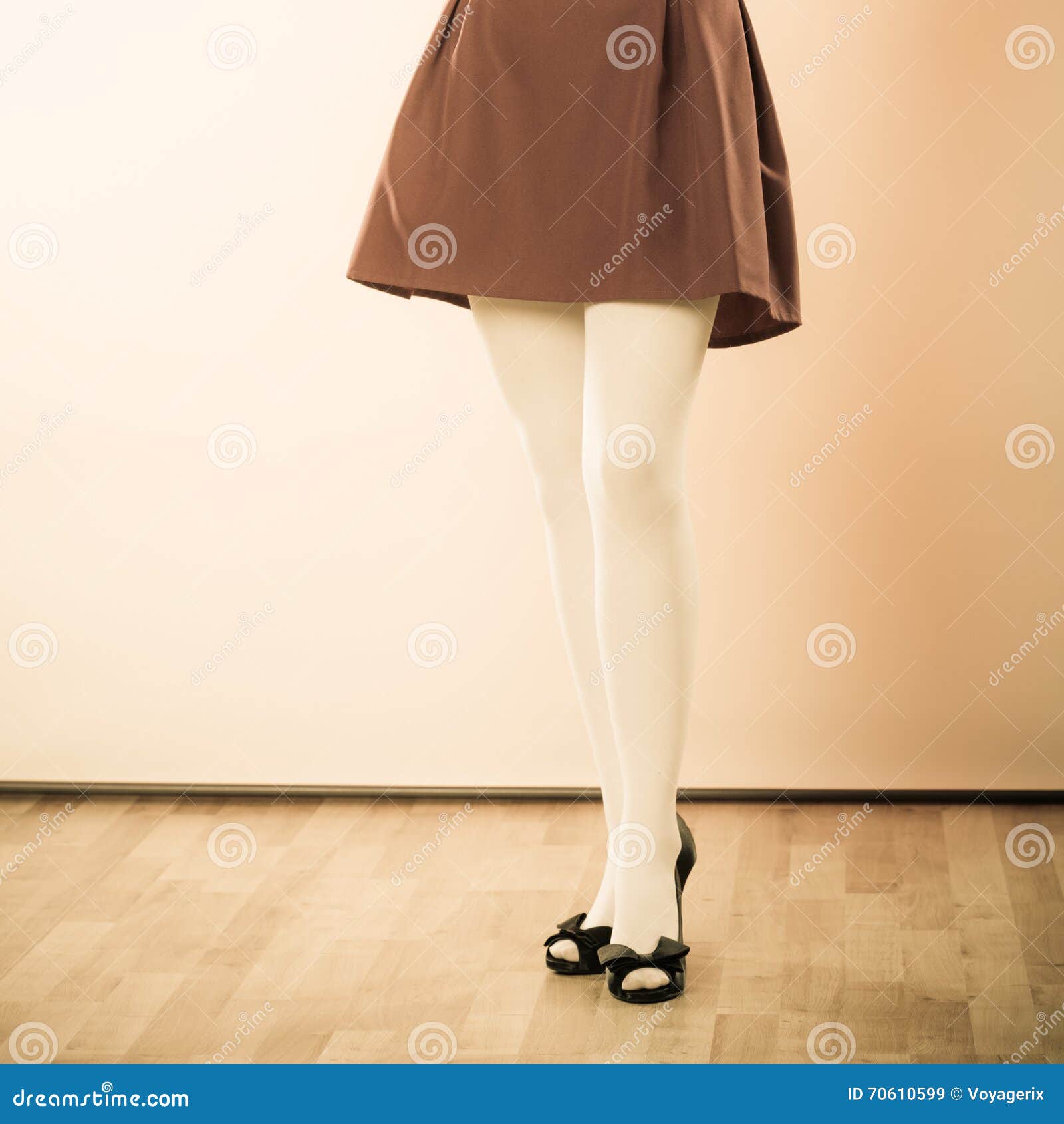 Fashion Woman Legs in White Pantyhose Stock Image - Image of legs ...