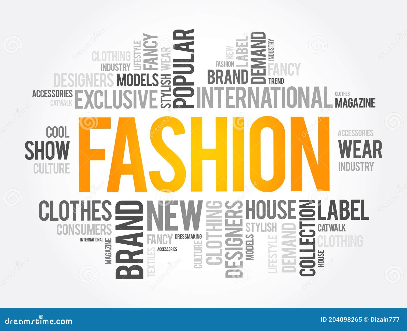 Fashion Word Cloud Collage, Concept Background Stock Illustration ...
