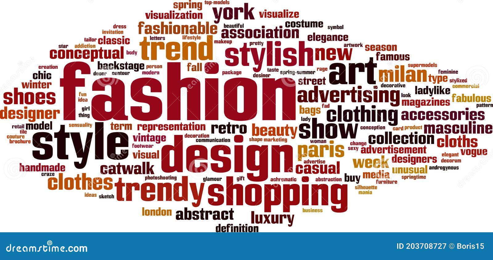 Fashion word cloud stock vector. Illustration of conception - 203708727