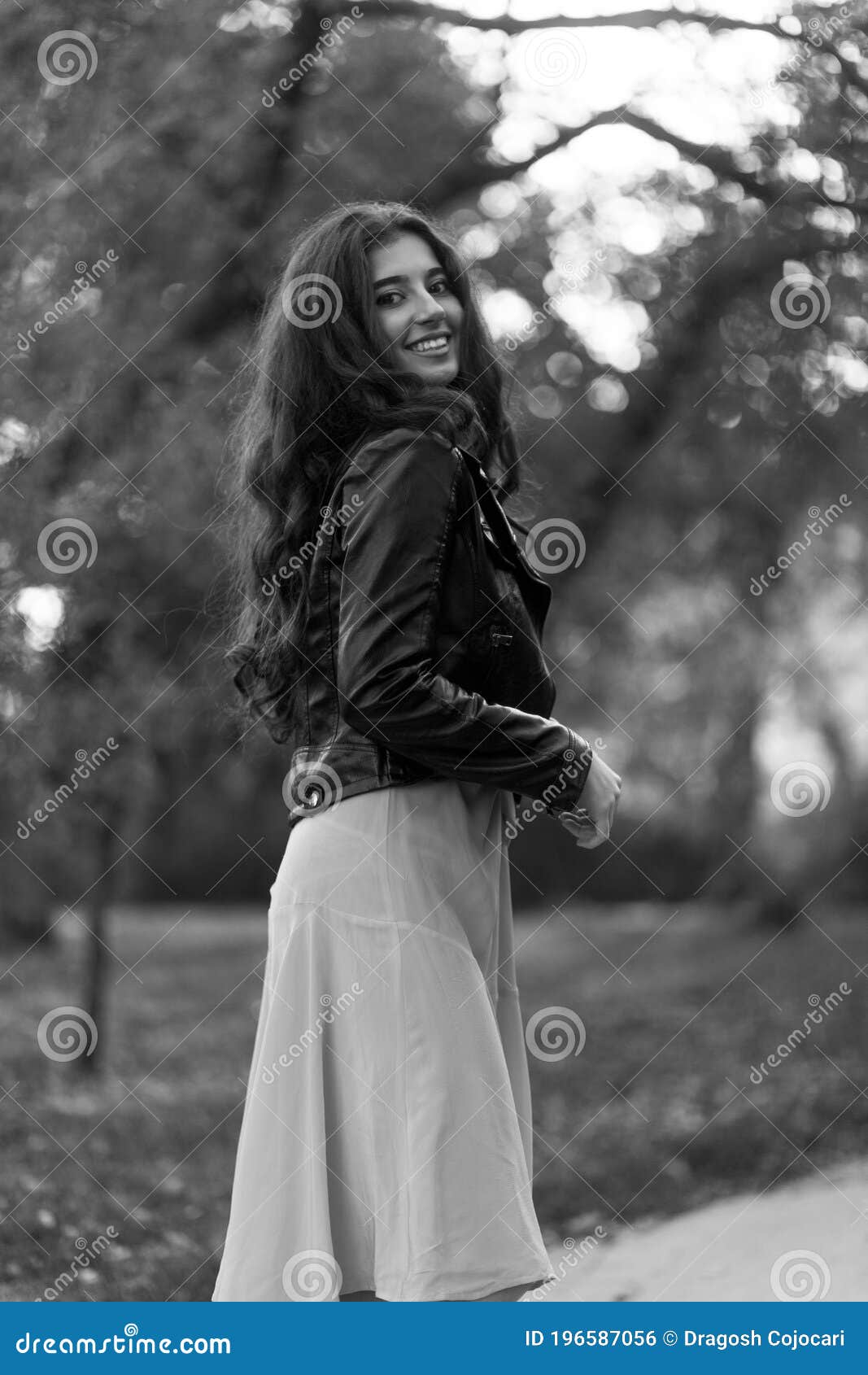 Teen Girl Wearing Leather Jacket