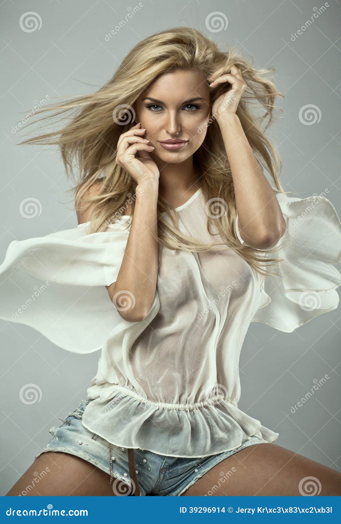 fashionable blond woman