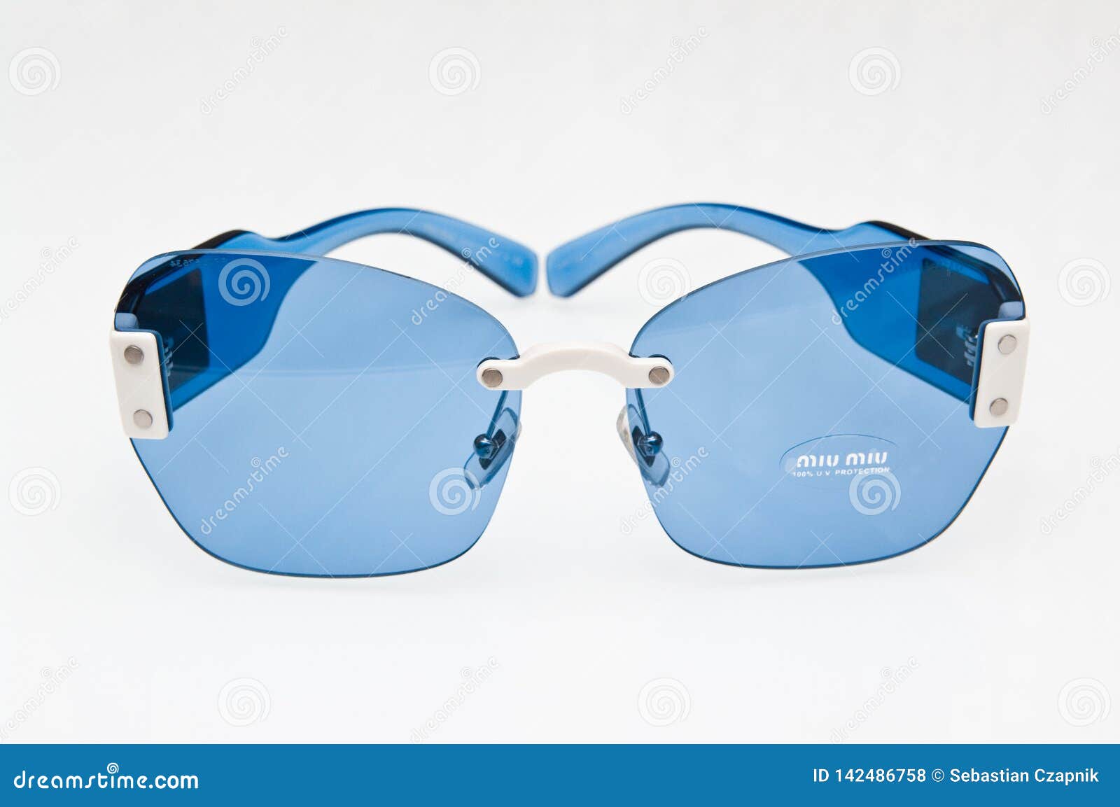 Fashionable Blue Sunglasses of Miu Miu Brand Editorial Stock Photo ...