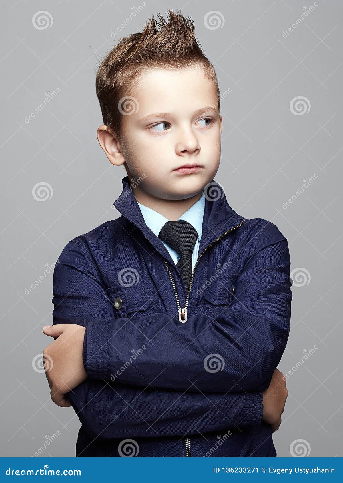 Fashionable Child with Trendy Haircut. Little Boy Stock Image - Image of  fashion, child: 136233271