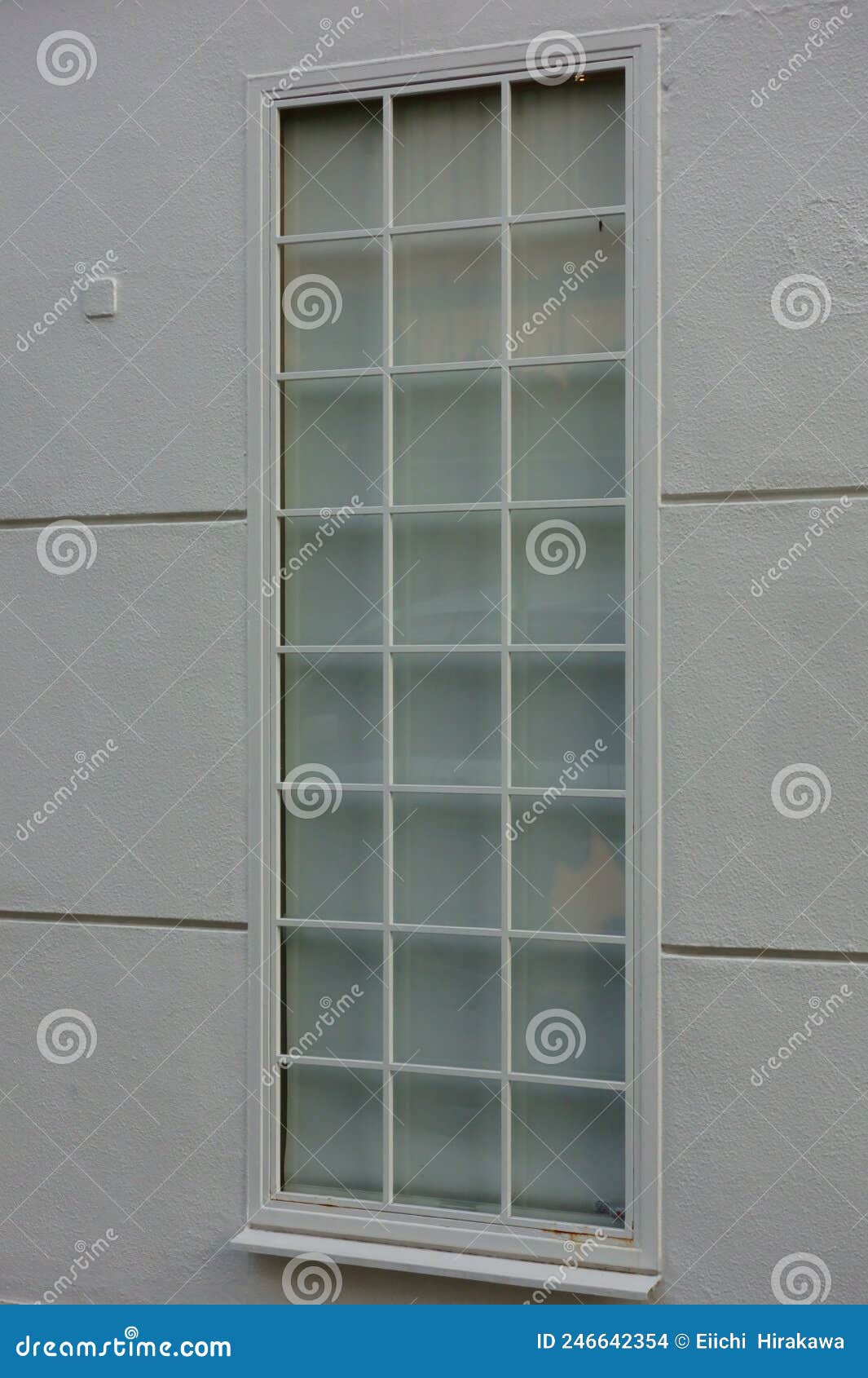 Fashionable Design and Nicely Made Old Windows with White Walls Stock