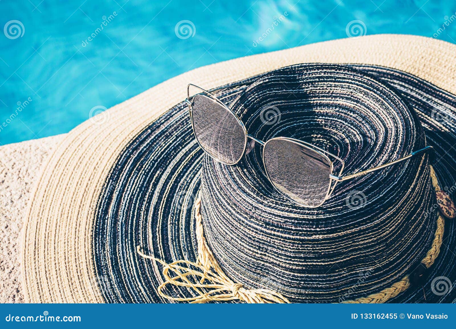 Fashionable Expensive Sunglasses and Designer Hat Stock Image - Image ...