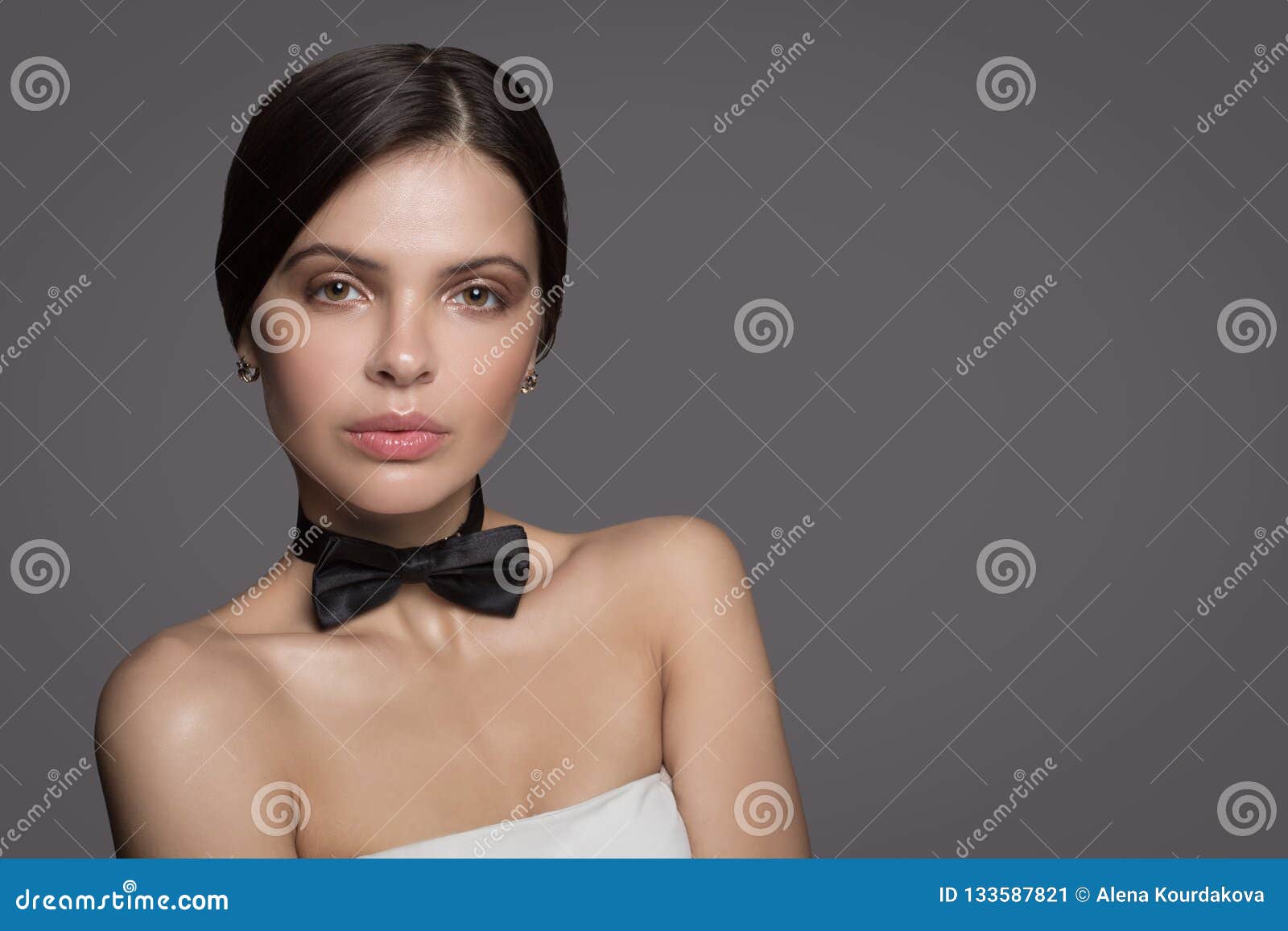 Tender Young Woman With Naked Shoulders Stock Photo 