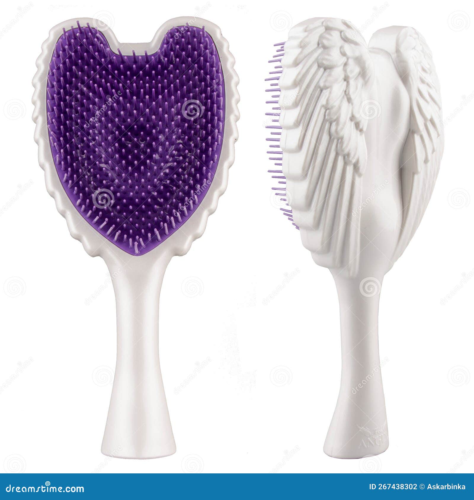 Fashionable Hairbrush - with Bright Color Angel Wings Stock Photo ...