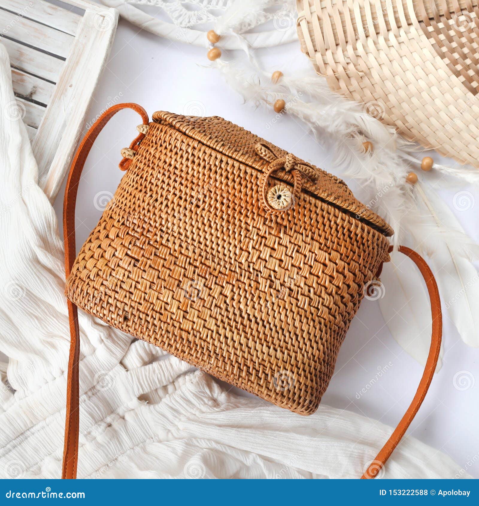 Fashionable Handmade Natural Organic Rattan Bag. Trandy Bamboo Eco Bag ...