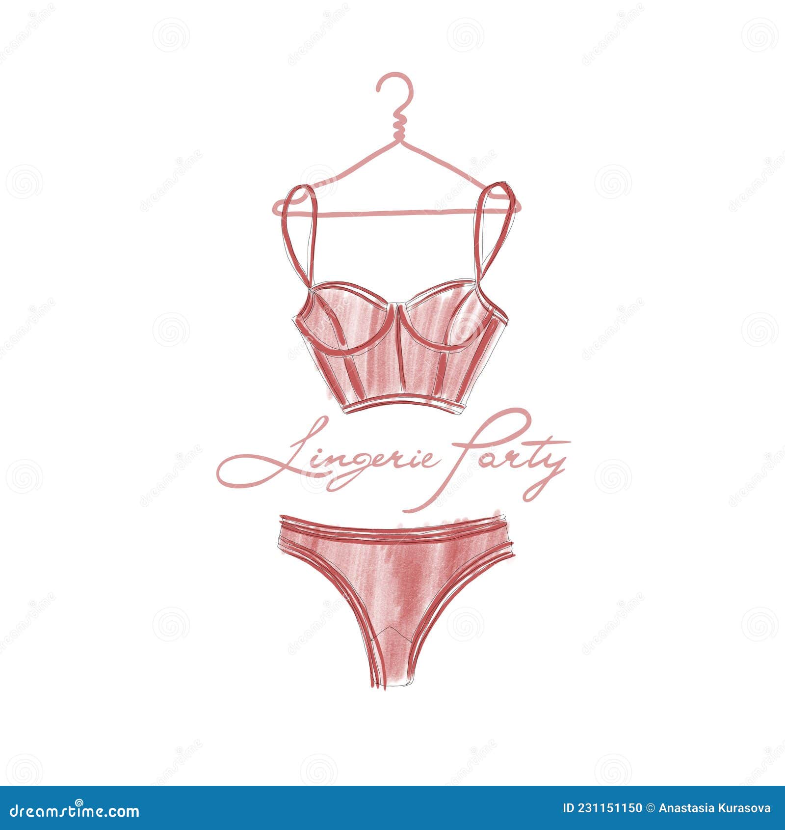 Fashionable Lingerie. Lace Panty and Bra on White Background. Beautiful  Silk, Lace Female Underwear. Stock Illustration - Illustration of style,  undies: 231545223