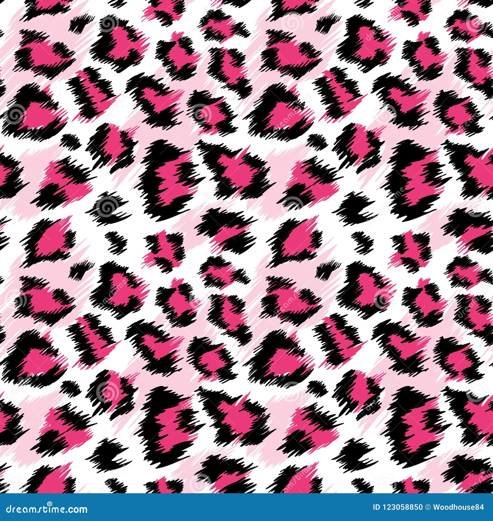 Fashionable Pink Leopard Seamless Pattern. Stylized Spotted Leopard ...