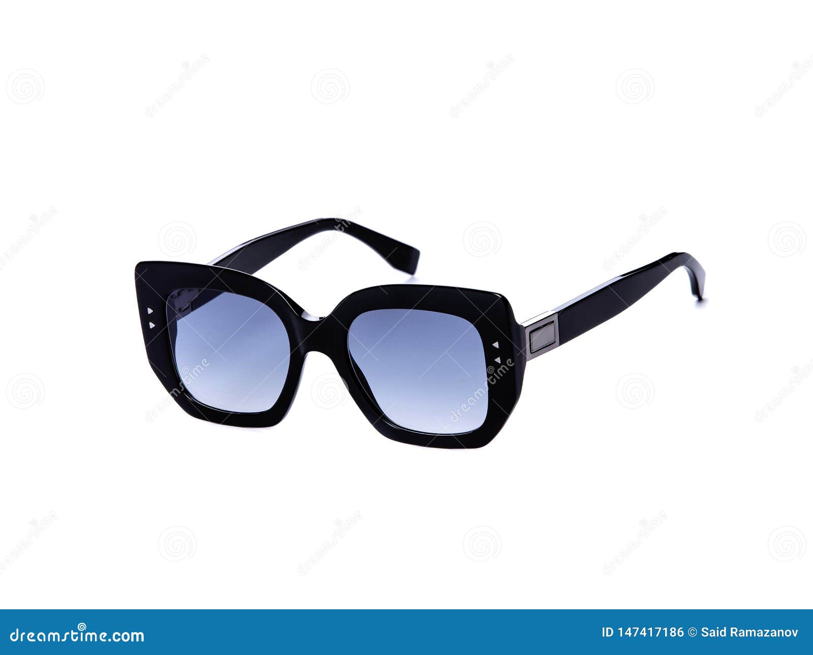 Sunglasses with Blue Lenses Isolated on White Background Stock Photo ...