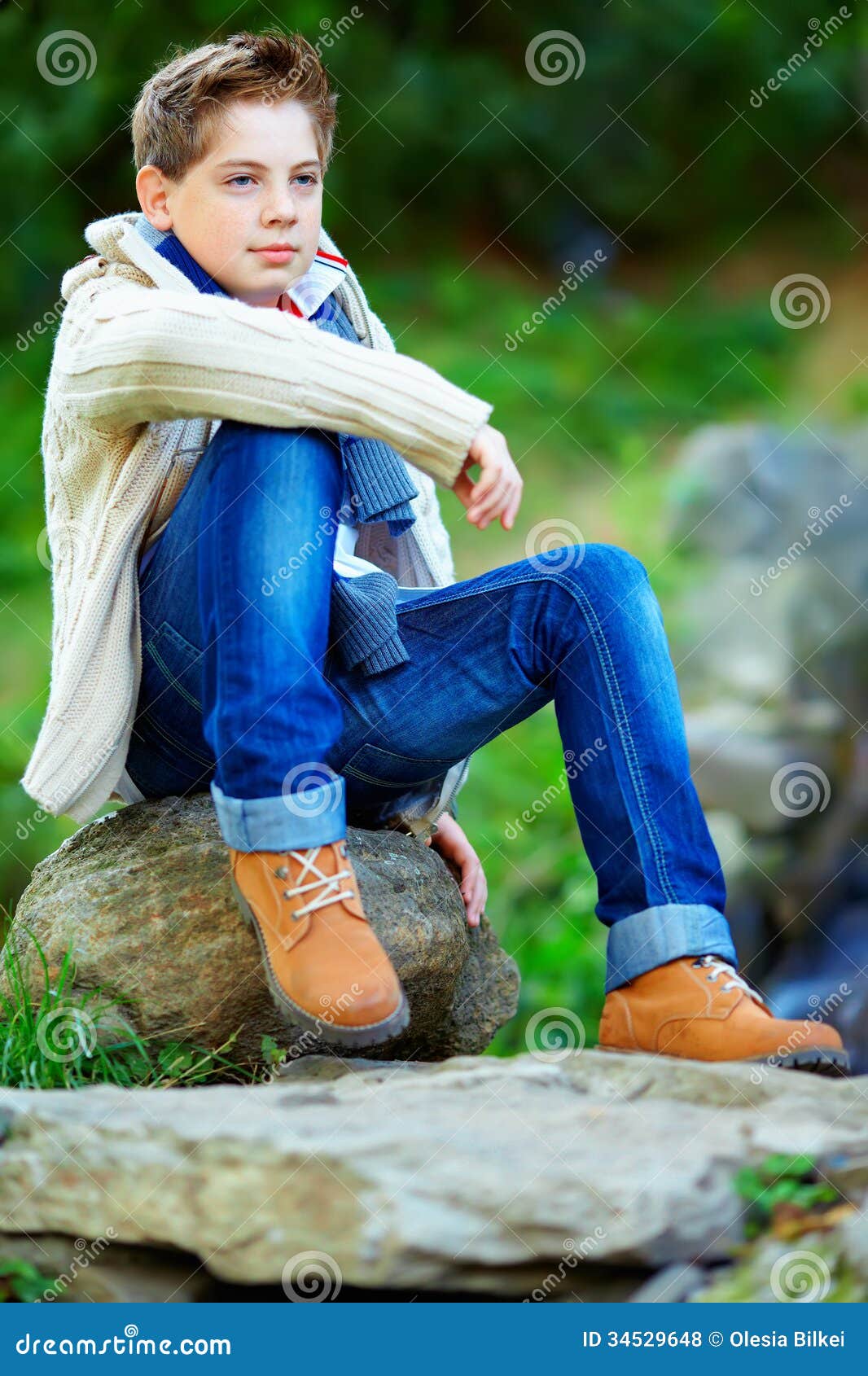 Fashionable Teenage Boy, Colorful Outdoors Stock Photo - Image of ...