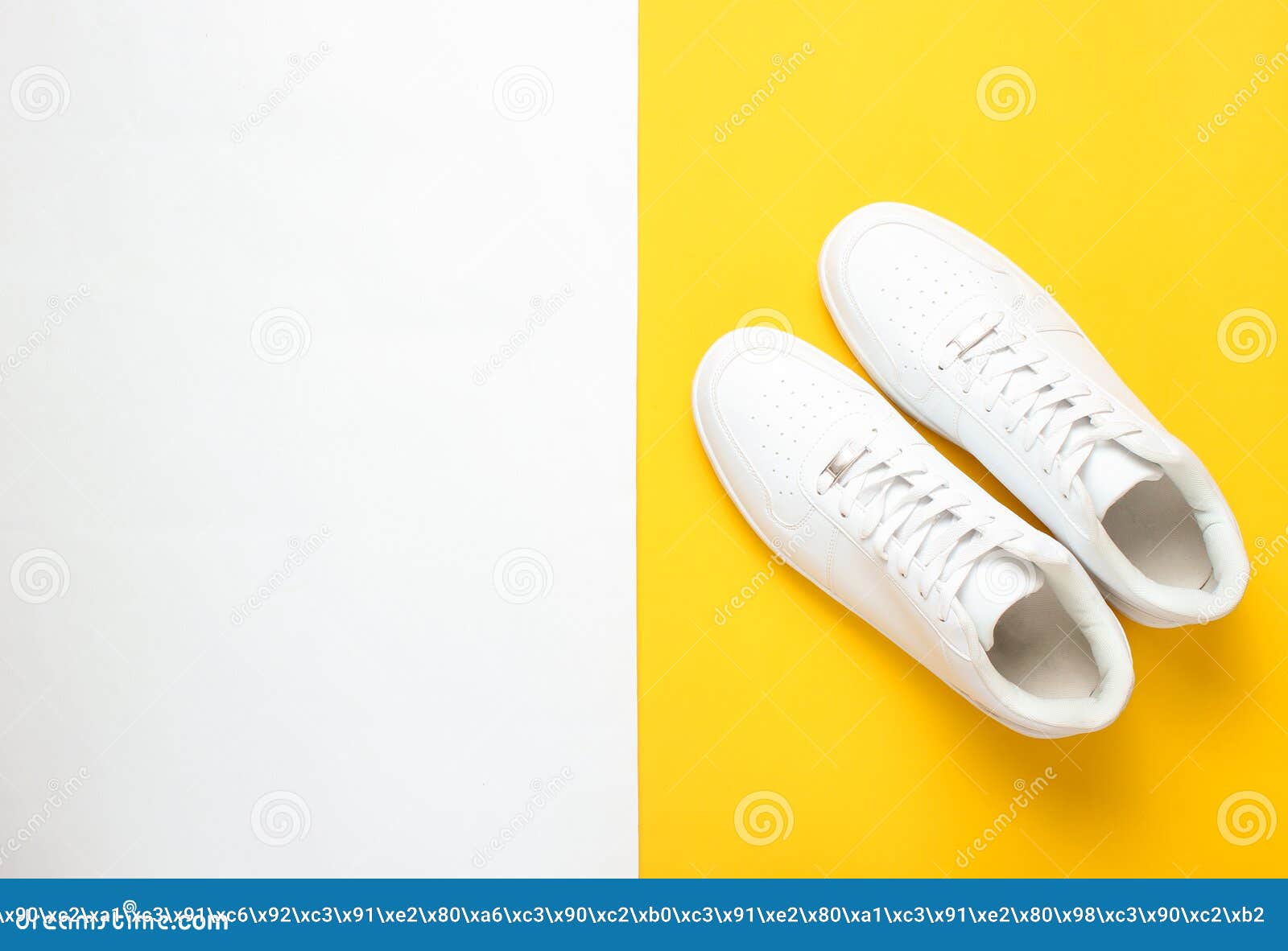 Fashionable White Sneakers on a Colored Pastel Background, Minimalism ...