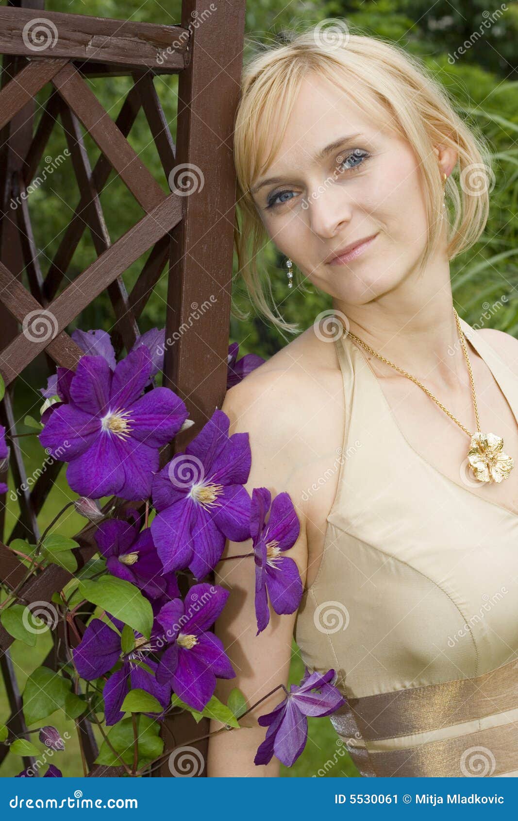 Fashionable Woman And Flowers Stock Image - Image of flowering, blond