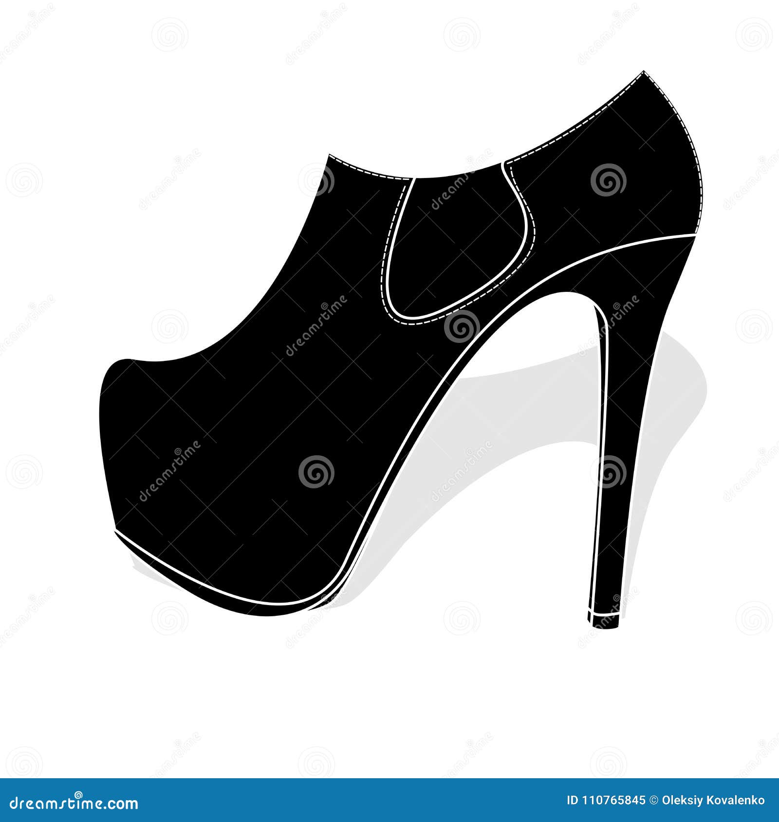 Fashionable Womanish Shoes Isolated on White Stock Vector ...
