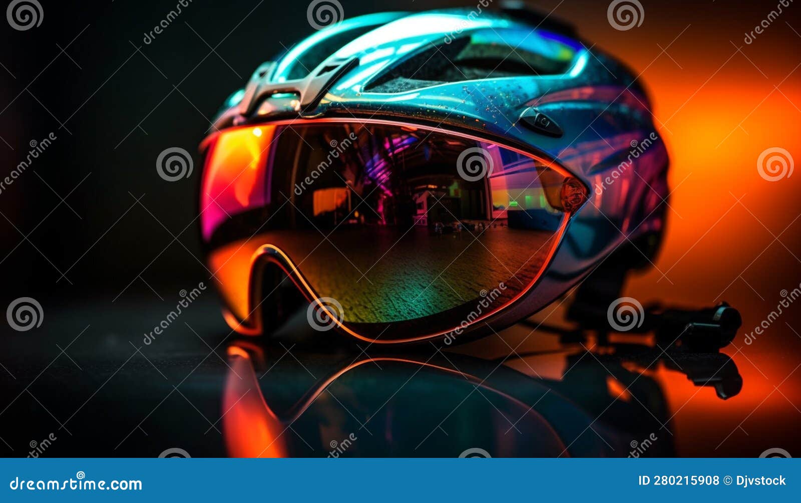 Fast Biker Wearing Sunglasses Rides through Illuminated City at Night