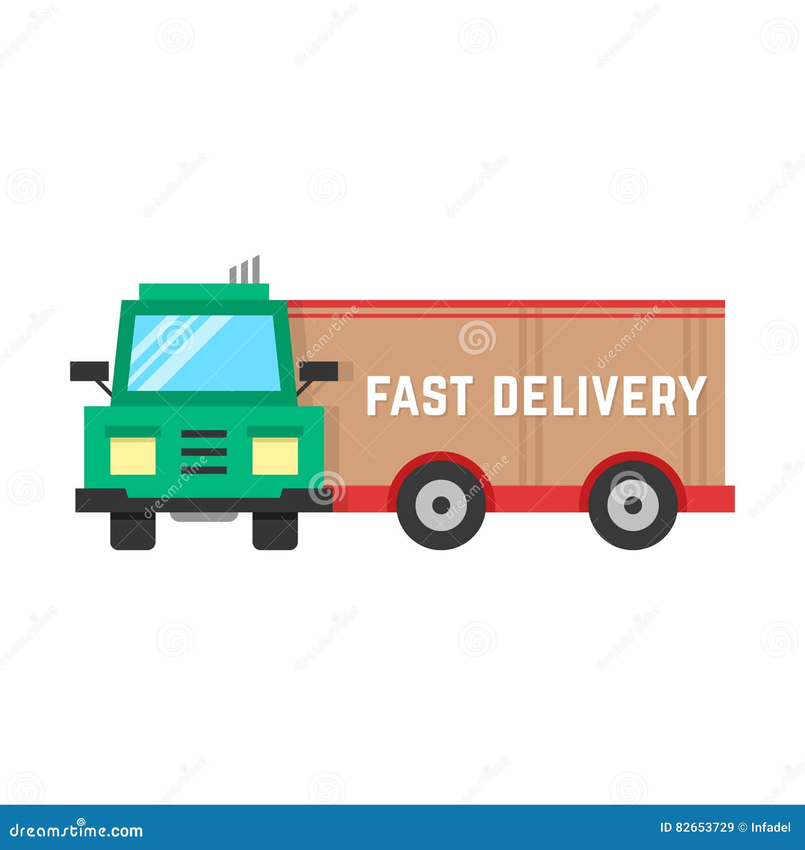 Fast Delivery through Big Truck Stock Vector - Illustration of ...