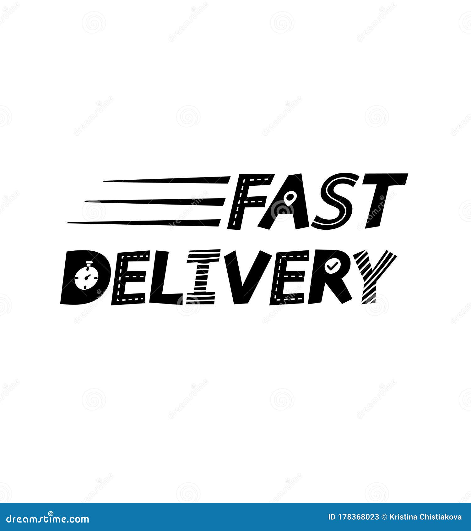 Fast Delivery. Hand Drawn Ornament Lettering Stock Vector ...