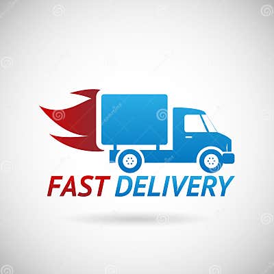 Fast Delivery Symbol Shipping Truck Silhouette Stock Vector ...