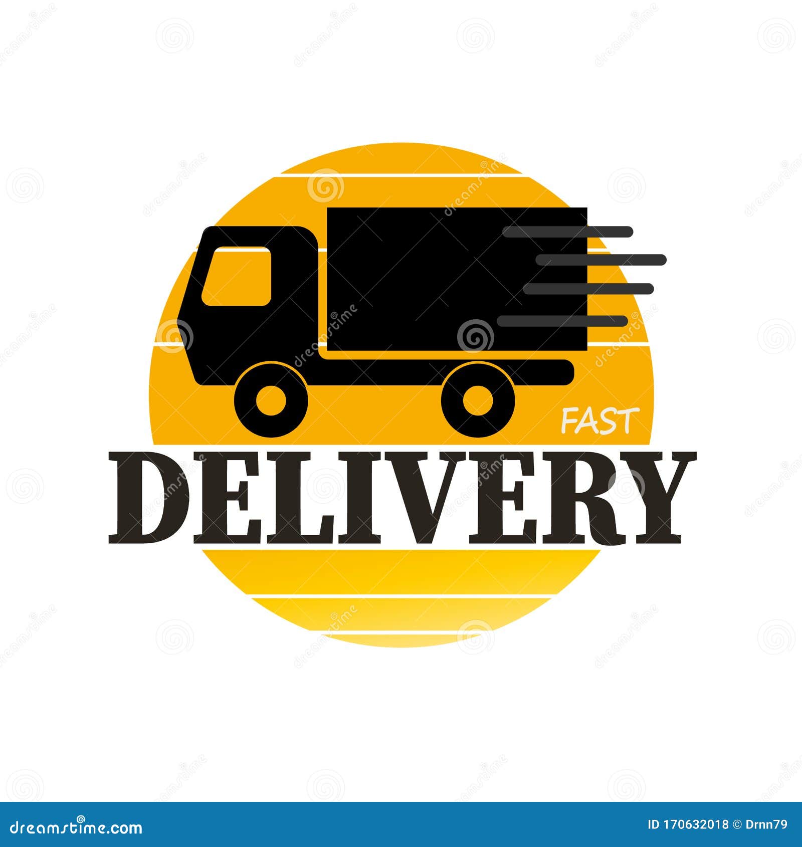 Fast Delivery Truck Logo on a White Background Stock Vector ...