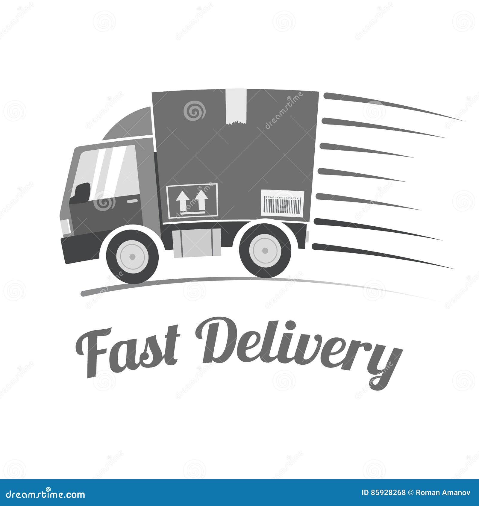 Fast Delivery Truck with Motion Lines, Vector Stock Vector ...