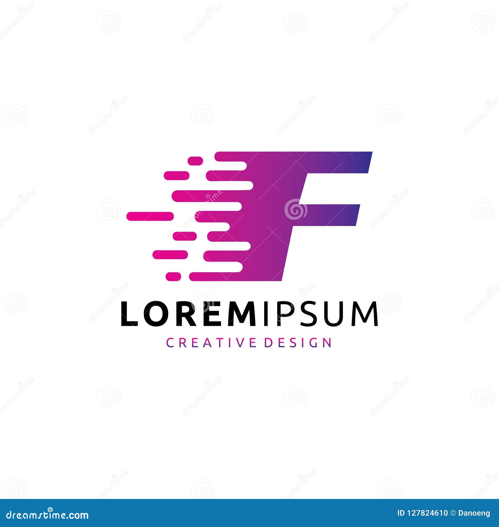 fast digital data f letter logo.