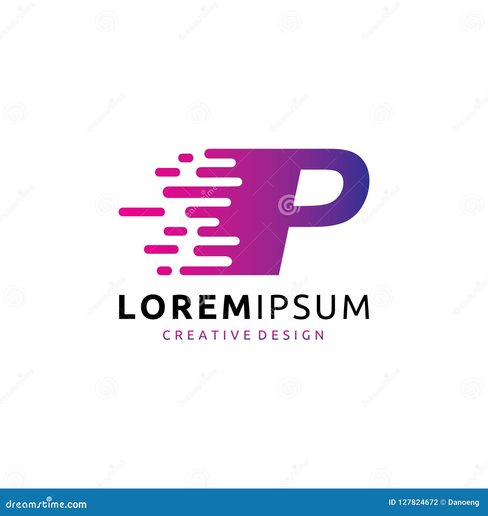 fast digital data p letter logo.