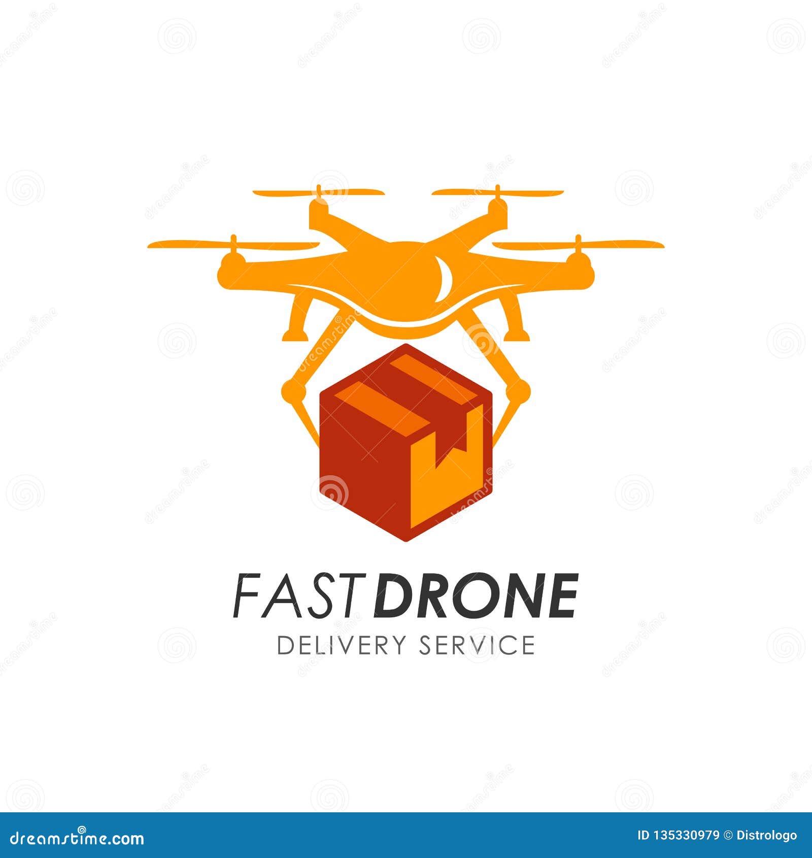 Fast Drone Delivery Services Logo Design Stock Vector Illustration of
