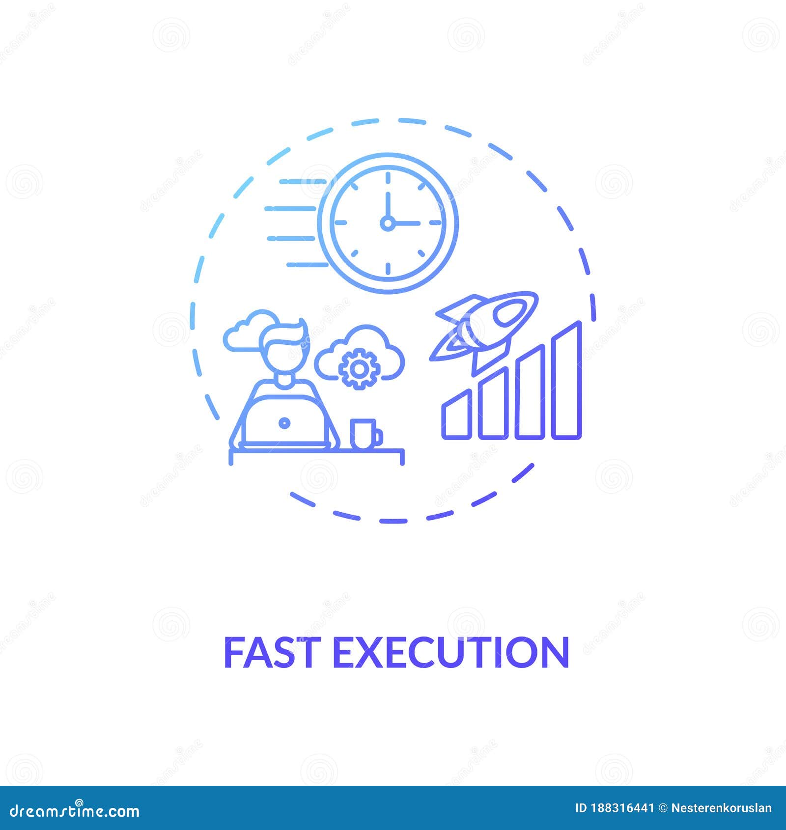 Fast Execution Blue Gradient Concept Icon. Trading ...