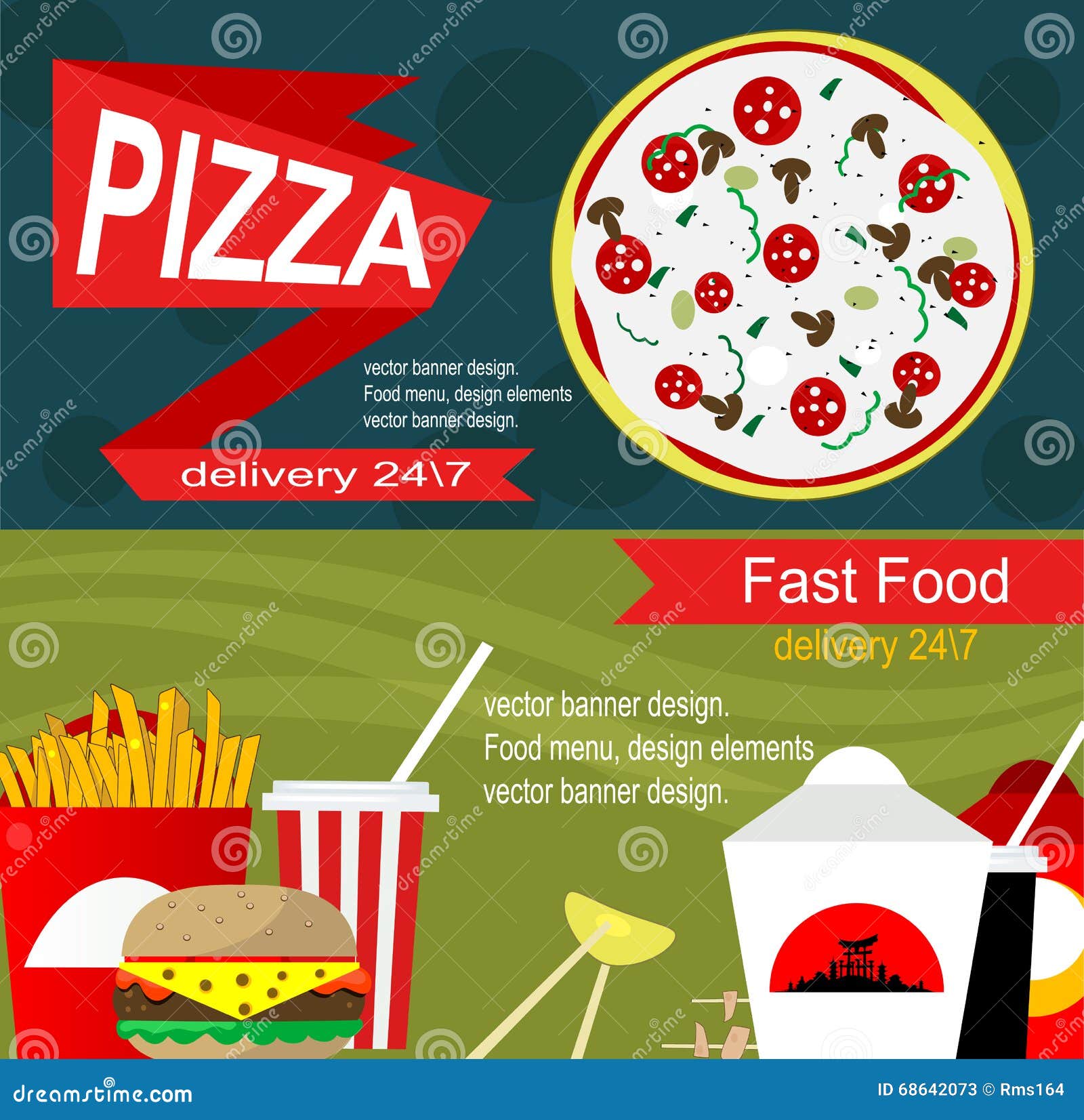  Fast Food Banner Design  Concept Stock Vector 