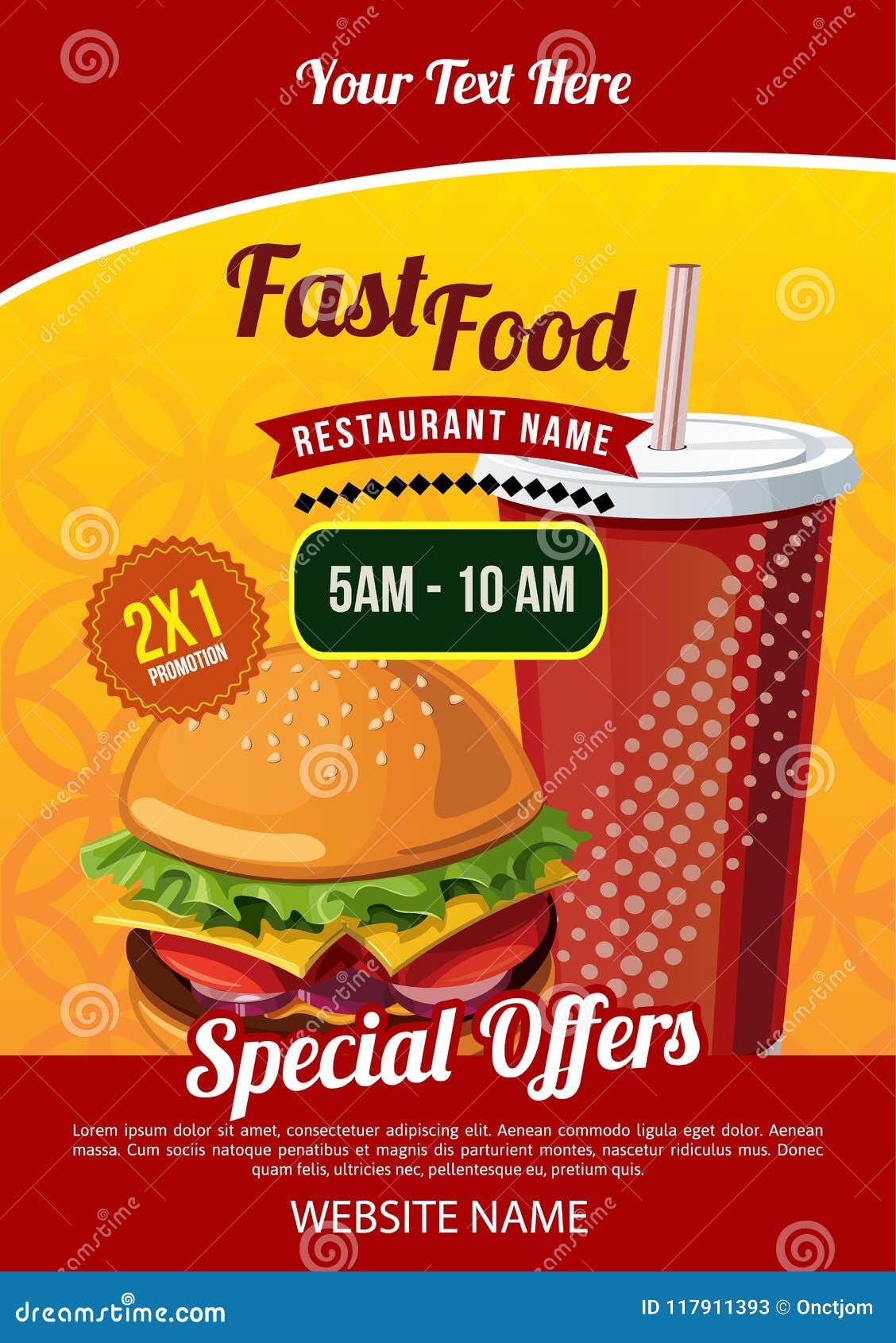 Takeaway Fast Food Restaurant Takeaway Menu Burger Leaflet Poster Chips Meal Box 
