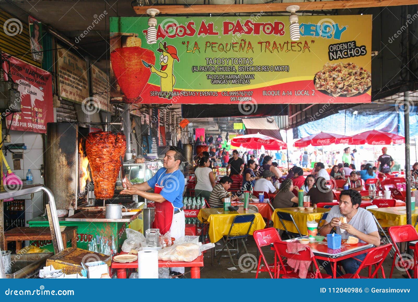 Fast Food Cuisine On A Local Market In Merida Yucatan Mexico