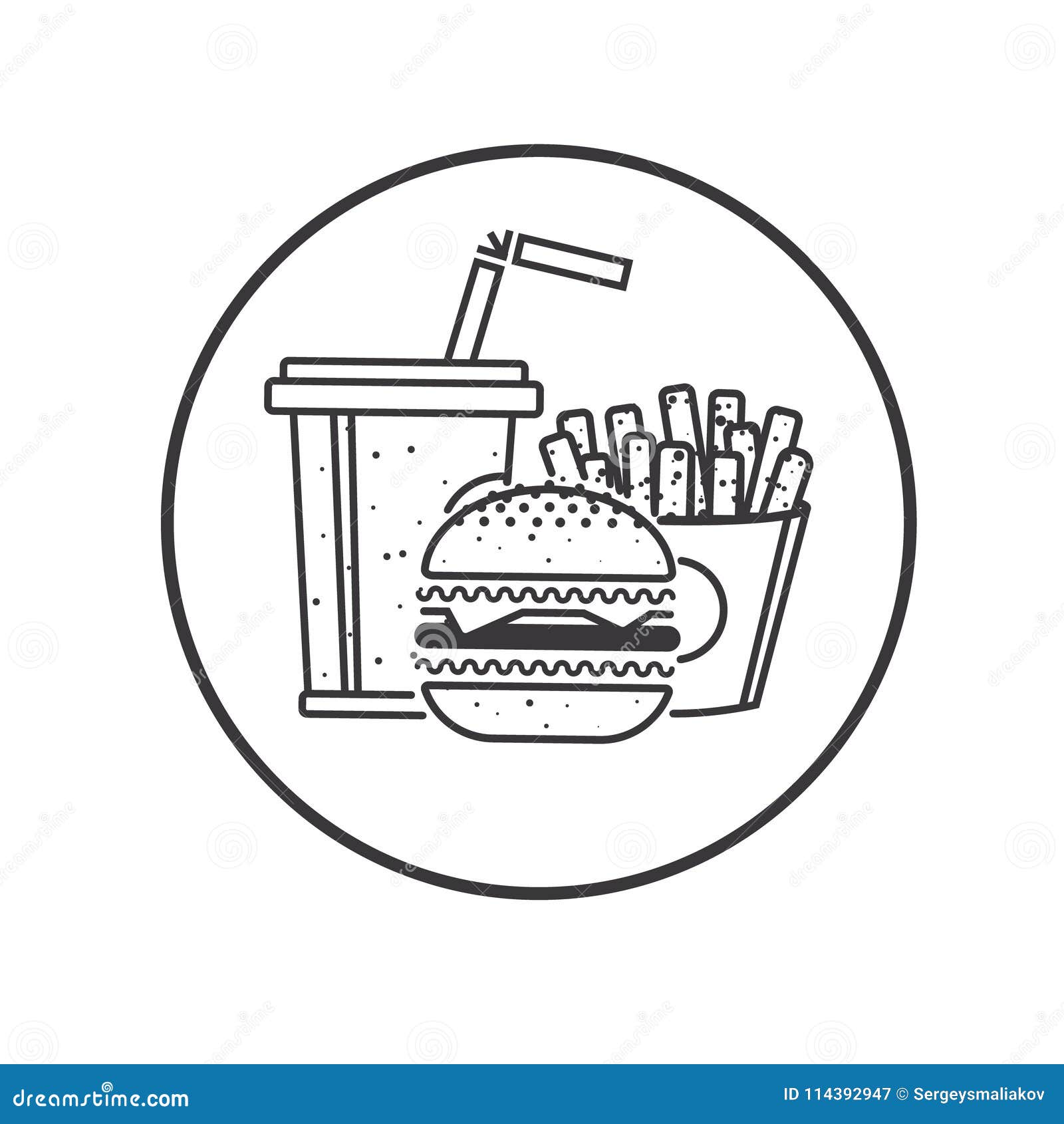 Fast Food Icon stock vector. Illustration of burger - 114392947