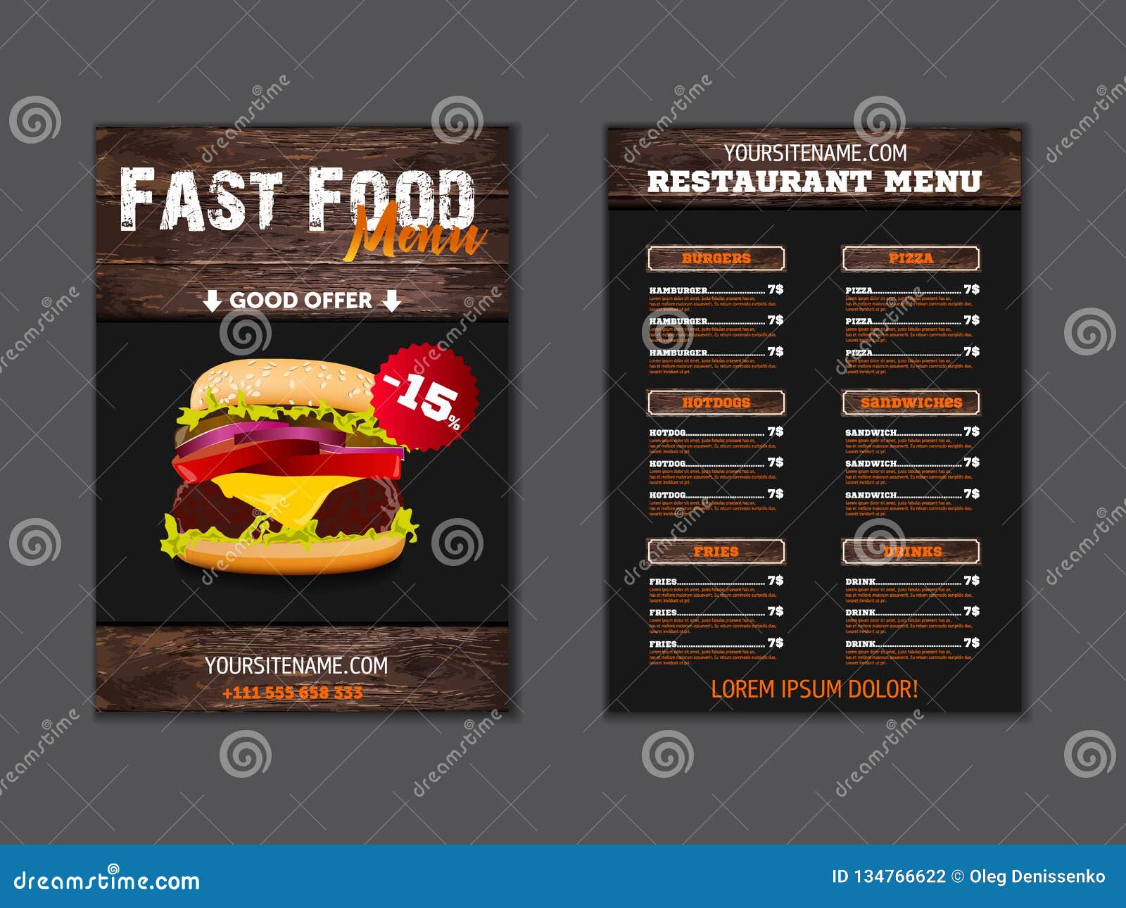 Thiết kế brochure menu đồ ăn nhanh trên nền gỗ sẽ giúp cho menu của nhà hàng trở nên nổi bật và ấn tượng. Với kỹ thuật thiết kế chuyên nghiệp, những hình ảnh đậm nét và màu sắc tươi sáng, bạn sẽ có được một menu đẹp và cuốn hút. Hãy cùng xem hình ảnh để tìm thêm ý tưởng cho menu của nhà hàng của bạn. 