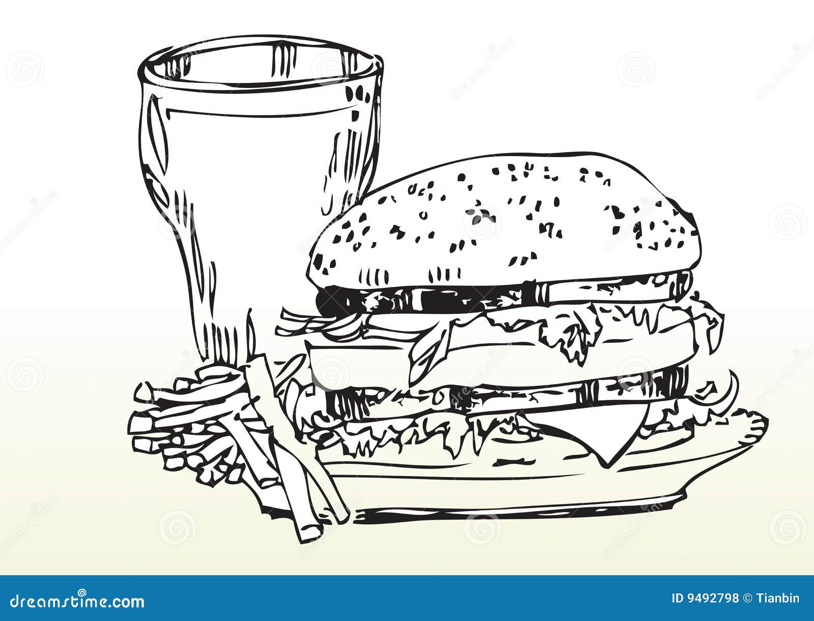 Fast Food Meal Drawing Royalty Free Stock Photos  Image: 9492798