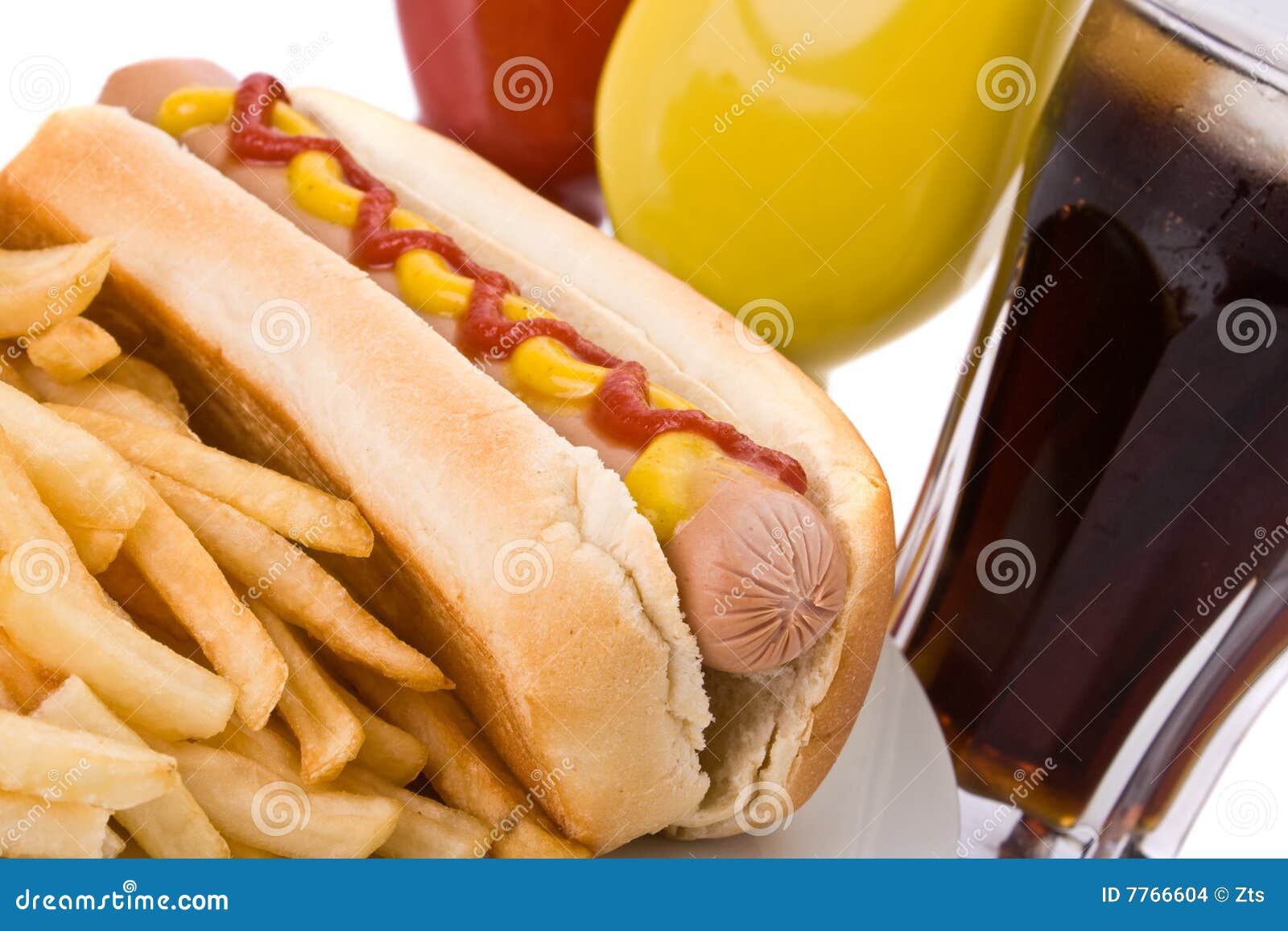 fast food meal with hotdog