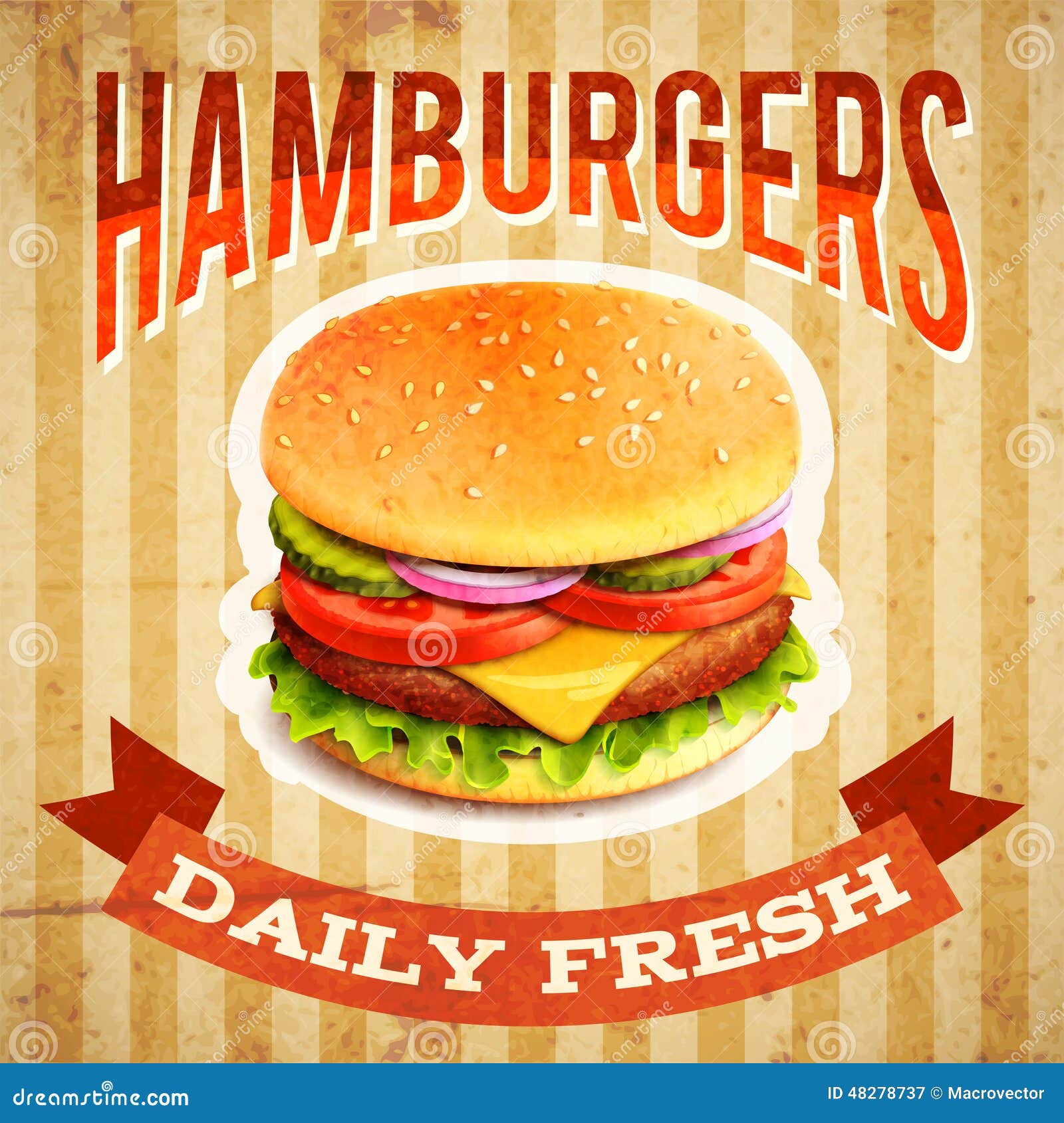 Fast Food Poster stock vector. Illustration of fresh - 48278737