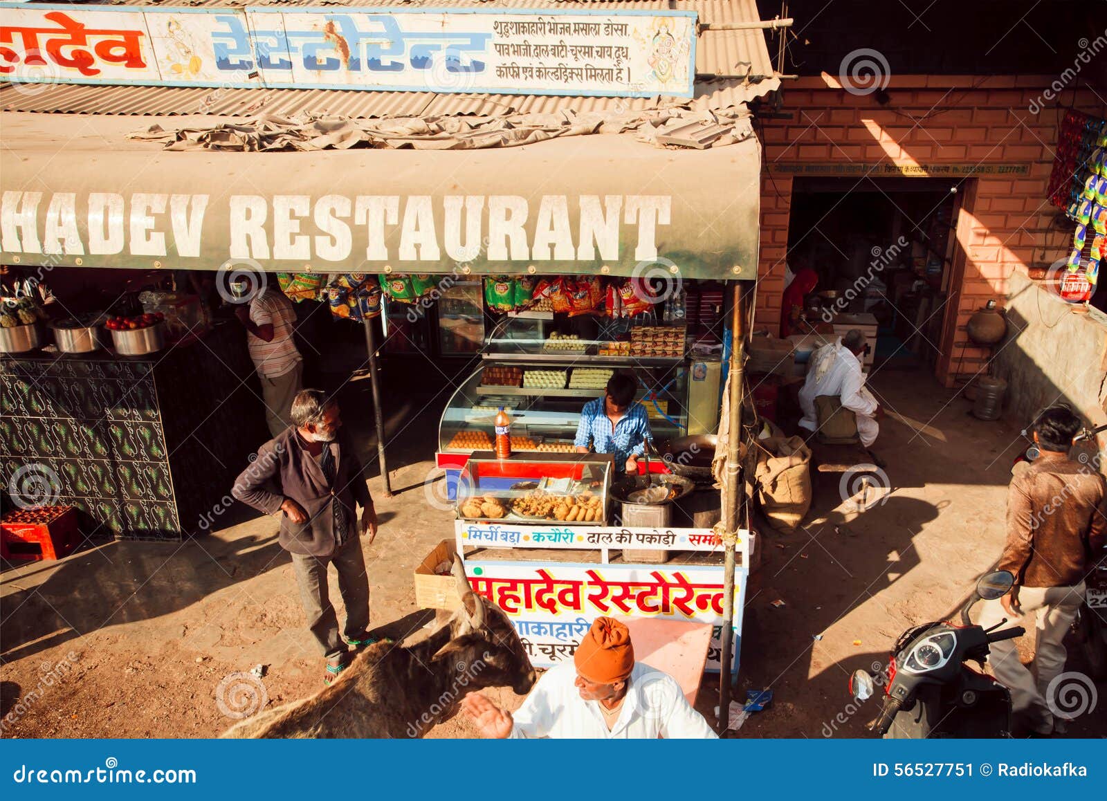 Fast Food Restaurant on Dirt Indian Street Editorial Photo - Image of