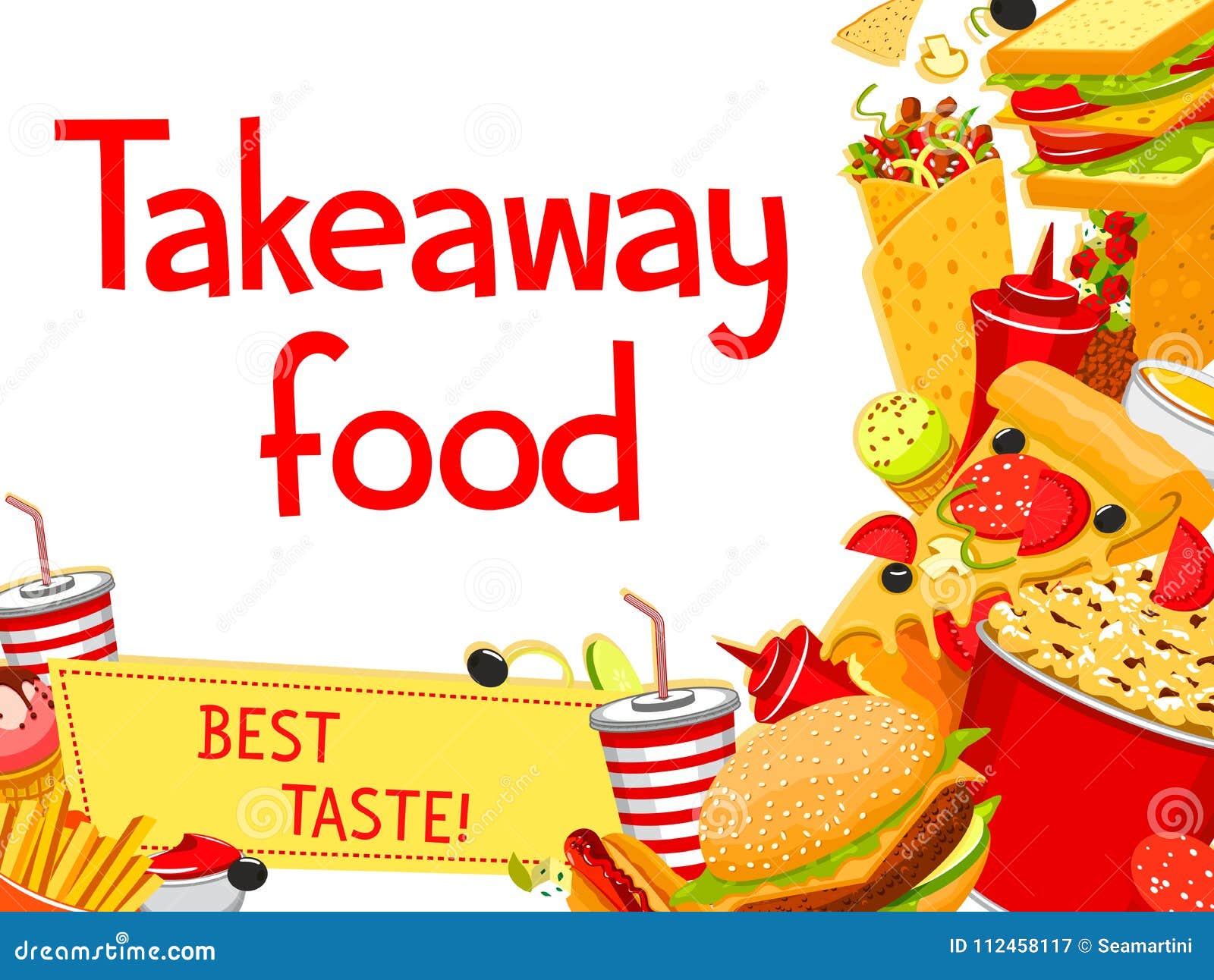 Vector Fast Food Takeaway Menu Poster Design Stock Vector Intended For Takeaway Menu Template Free