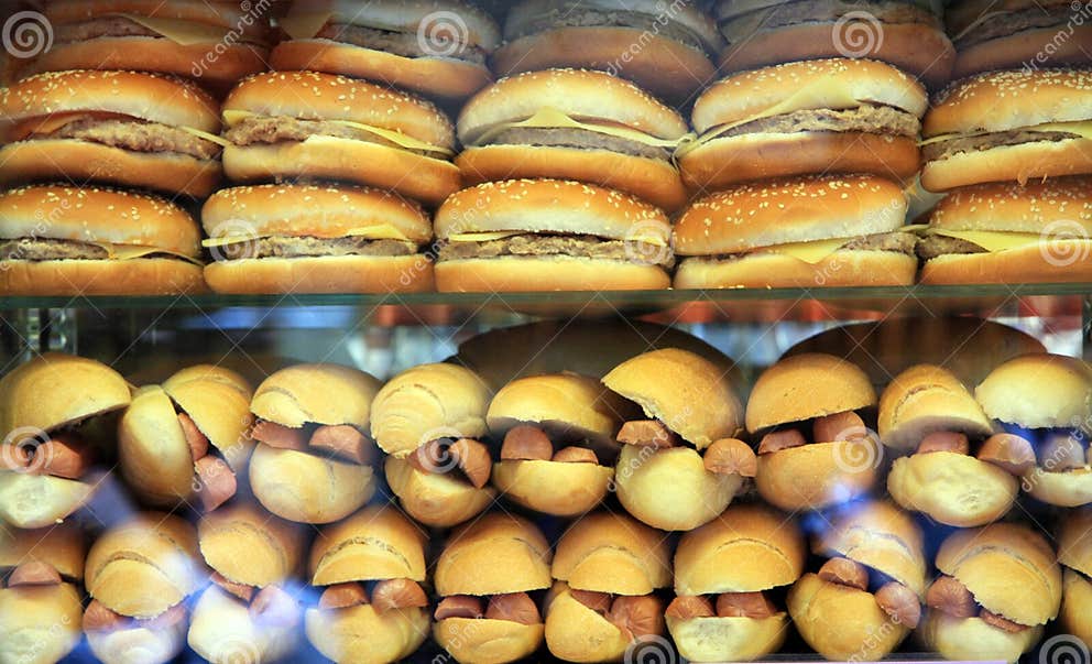 Fast food showcase stock photo. Image of object, gastronomy 13873718