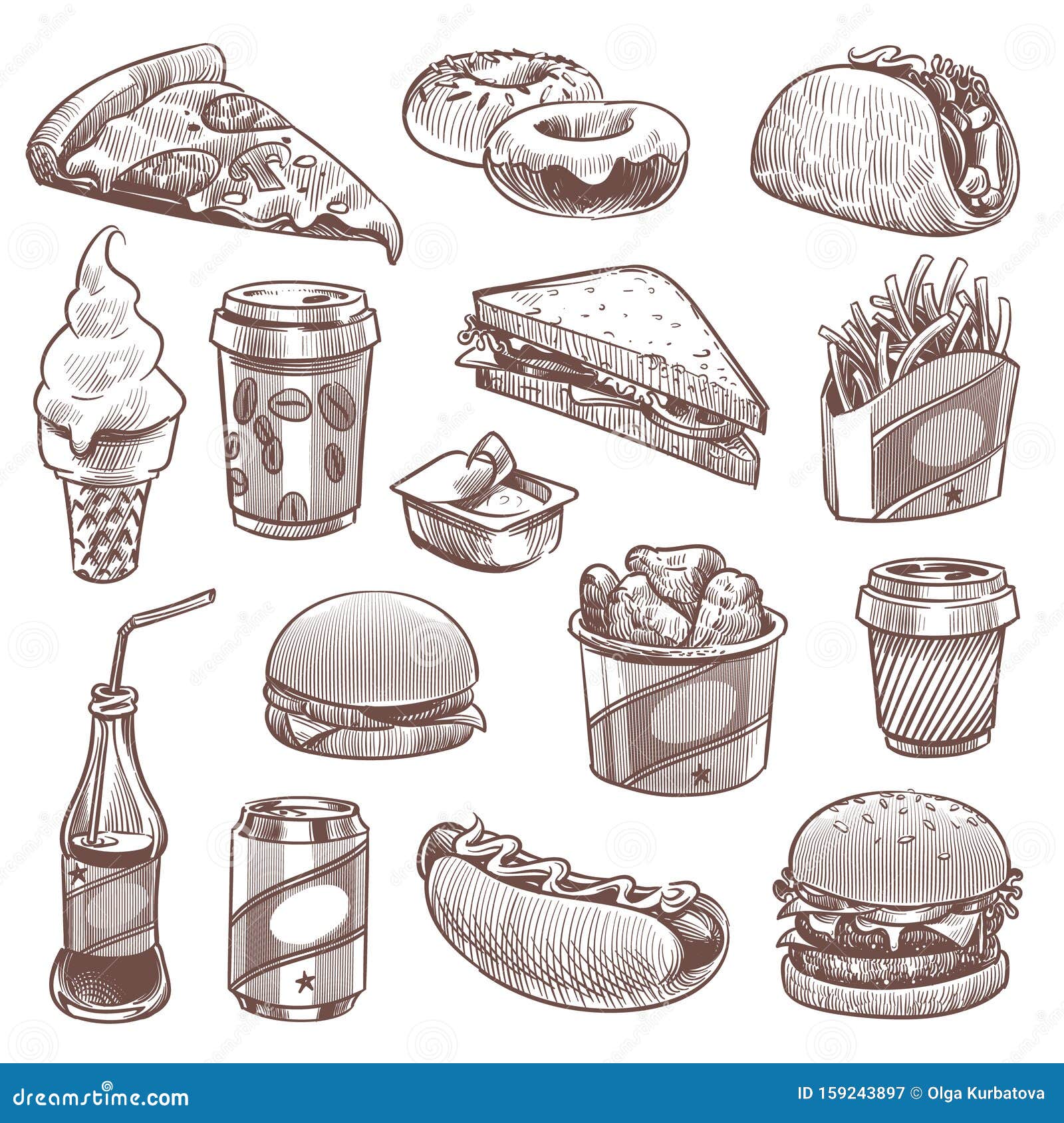 Cute kawaii junk food drawing  Download on Freepik