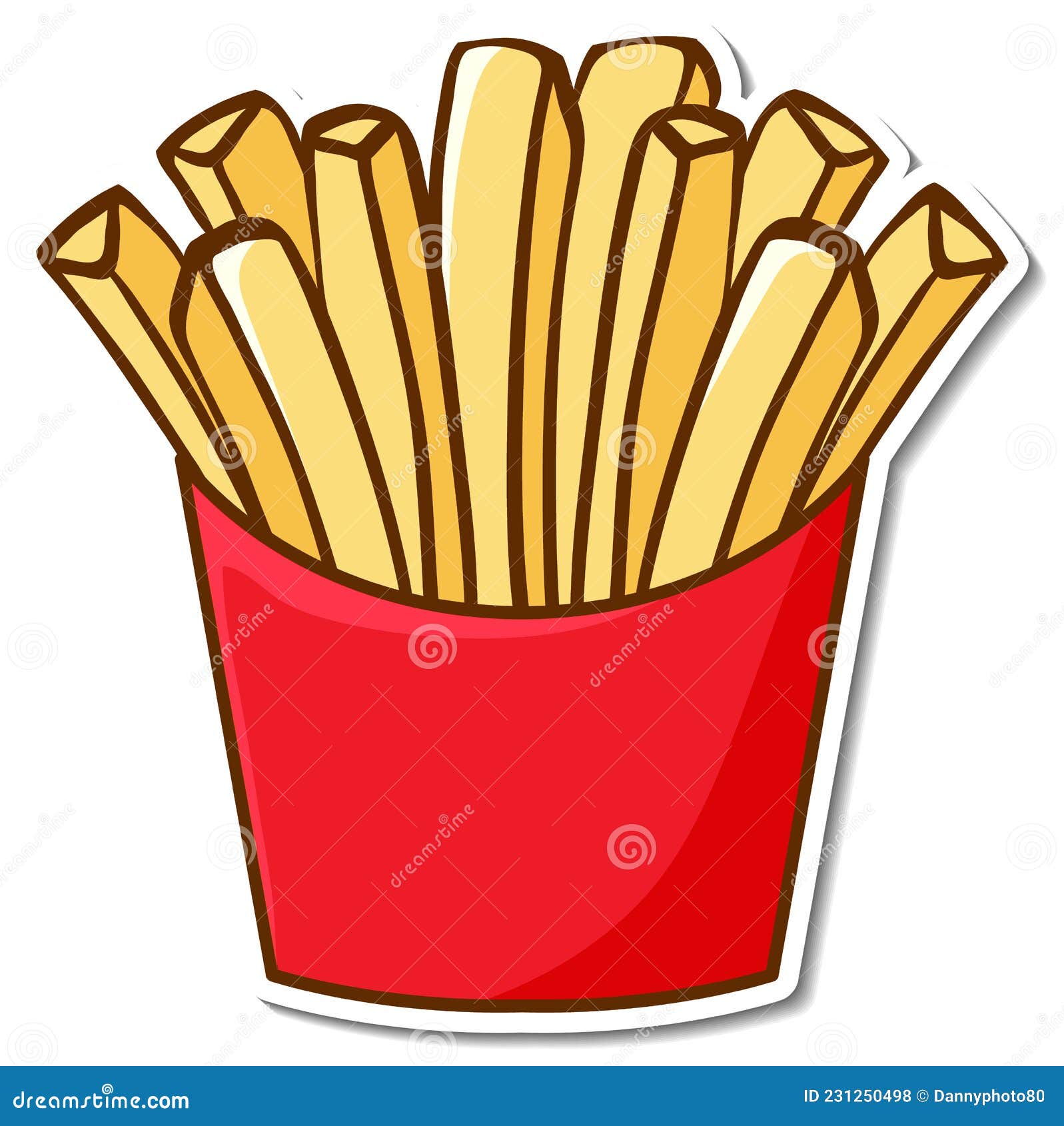 Fast Food Sticker Design with French Fries Isolated Stock Vector ...