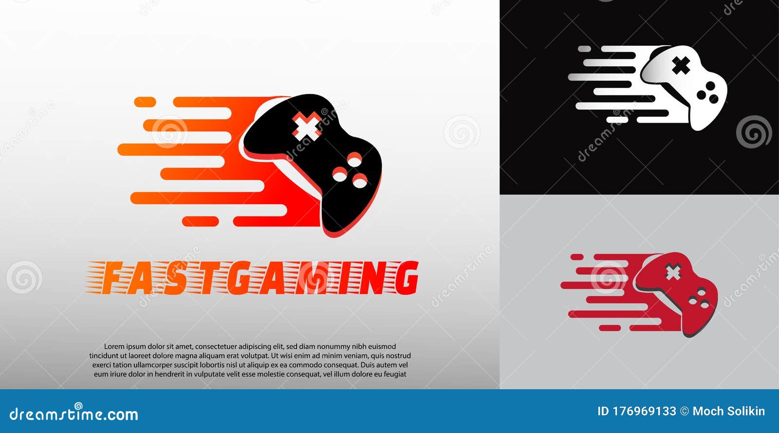 fast game logo with gamepad concept, technology icon,  -