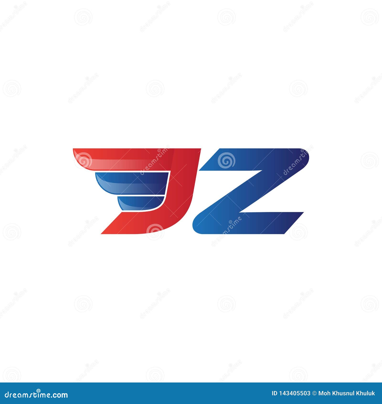 fast initial letter jz logo  wing