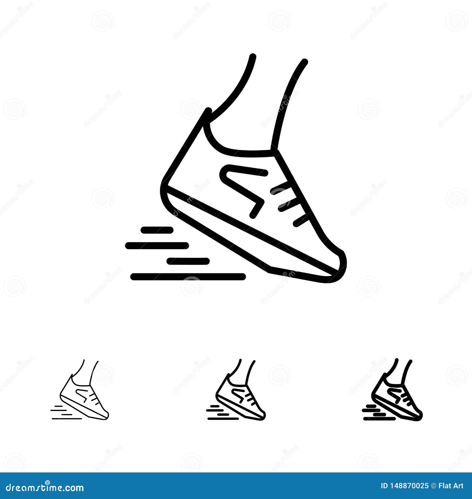 Fast, Leg, Run, Runner, Running Bold and Thin Black Line Icon Set Stock ...