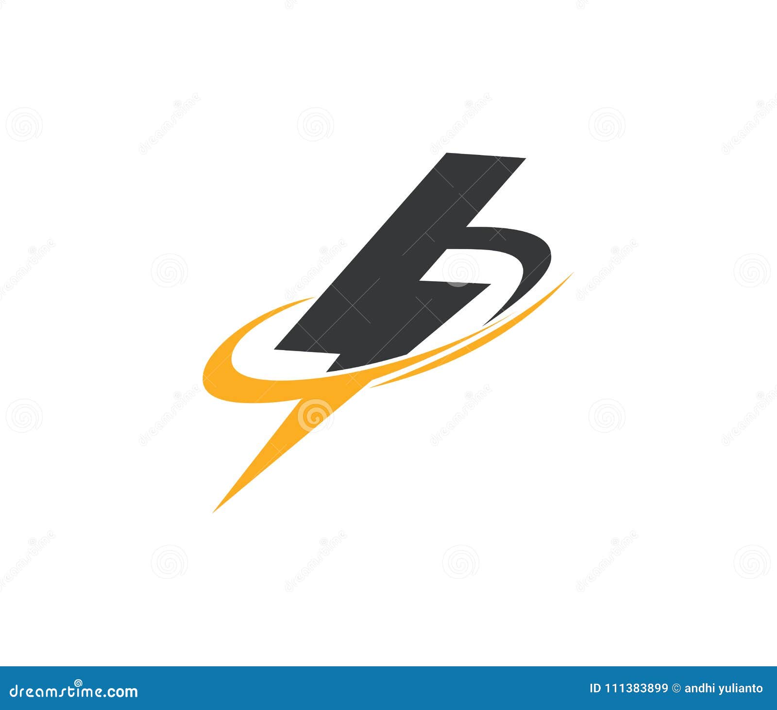 Fast Lightning Power Electricity Logo Design Stock Illustration