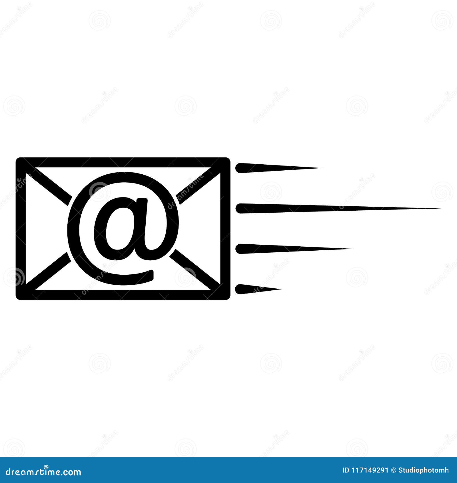 Fast mail and letter. speed vector. line art eps 10